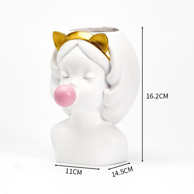 White Resin Vase