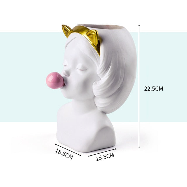 White Resin Vase